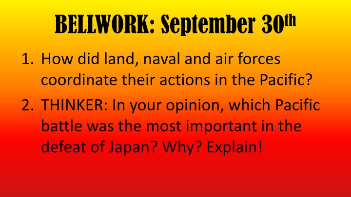 bellwork september 30 th