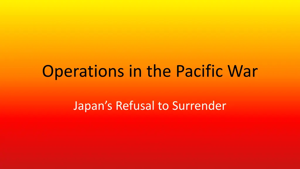 operations in the pacific war