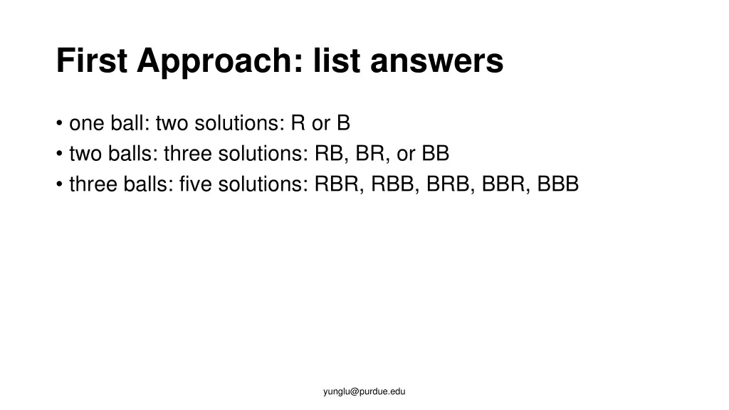 first approach list answers