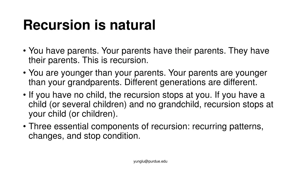 recursion is natural
