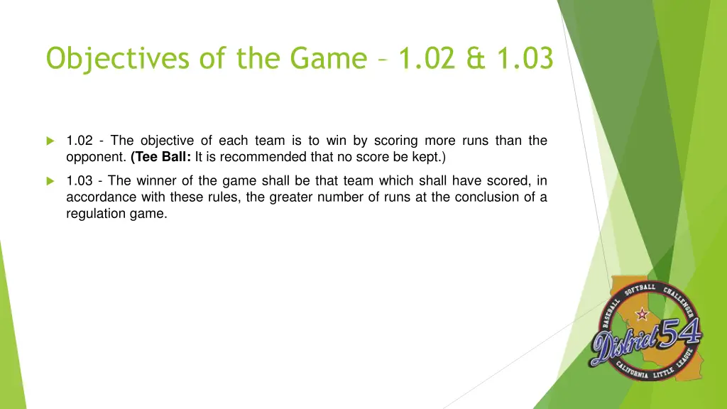 objectives of the game 1 02 1 03