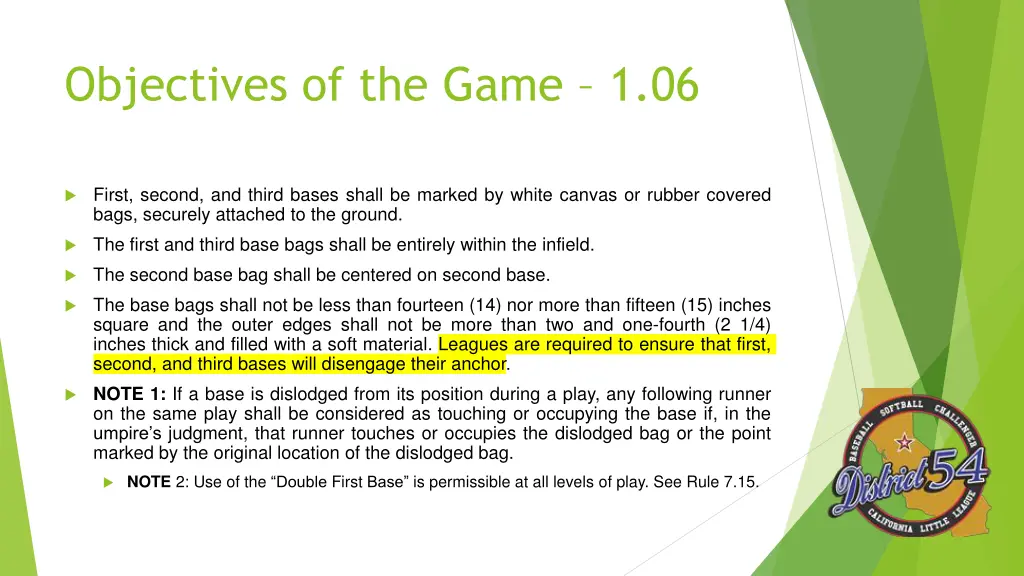 objectives of the game 1 06