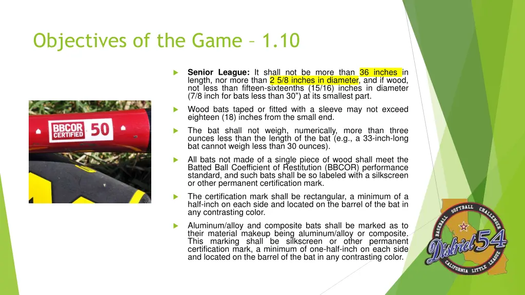 objectives of the game 1 10 2