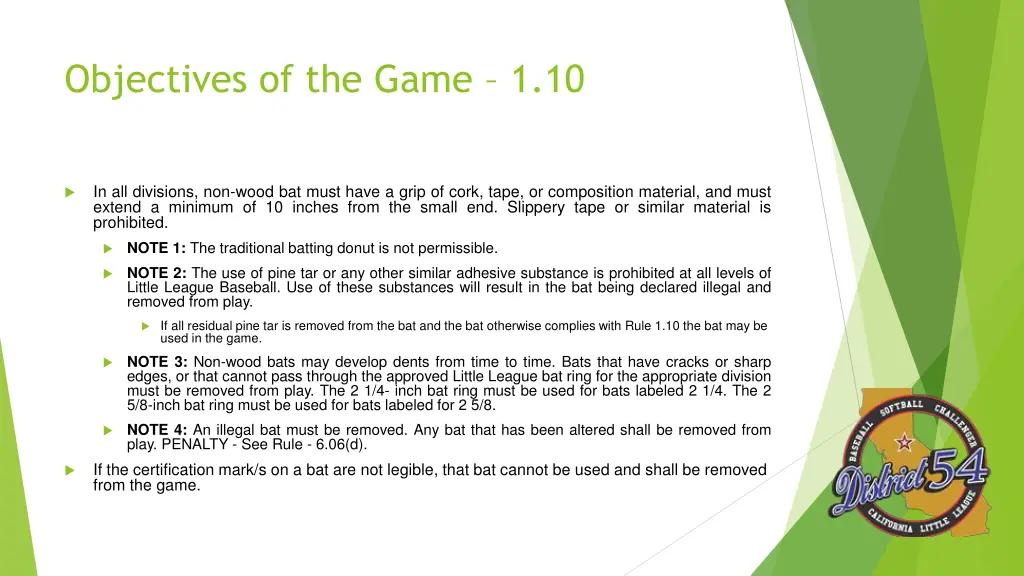 objectives of the game 1 10 3