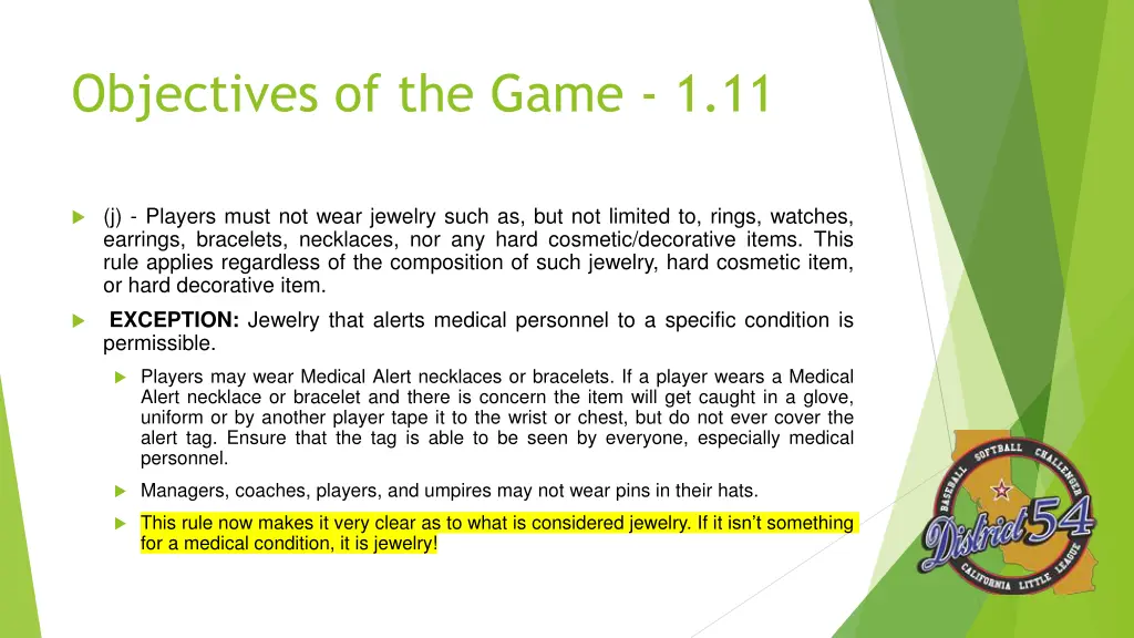 objectives of the game 1 11 3