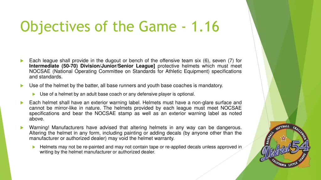 objectives of the game 1 16