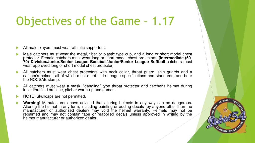 objectives of the game 1 17