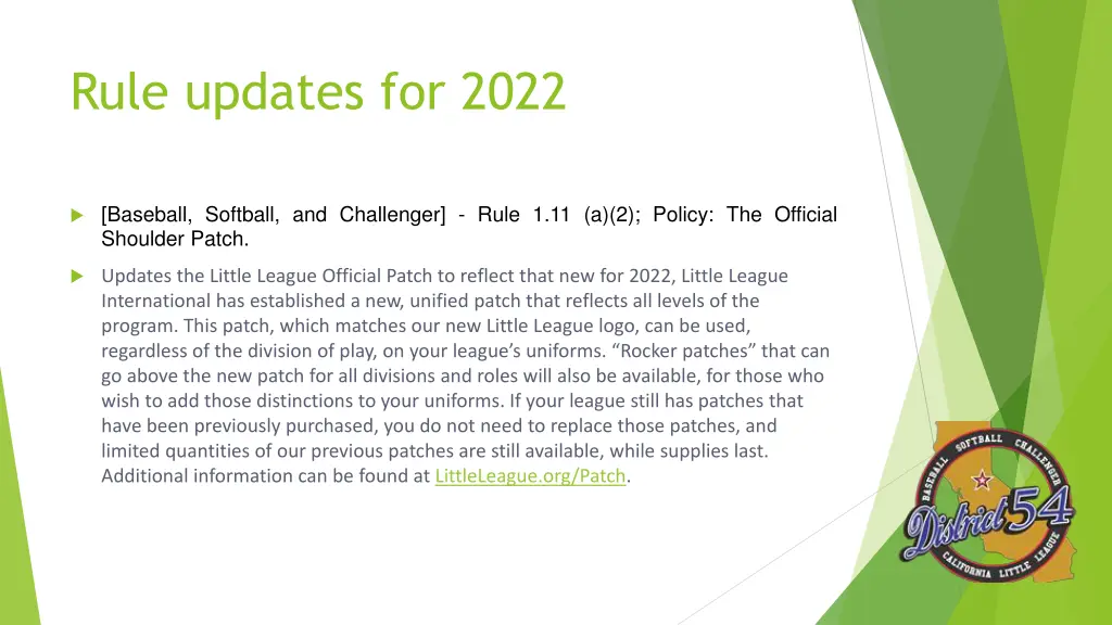 rule updates for 2022 2