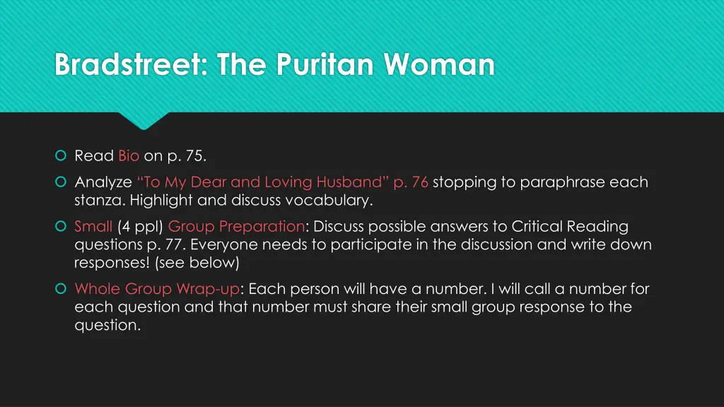 bradstreet the puritan woman