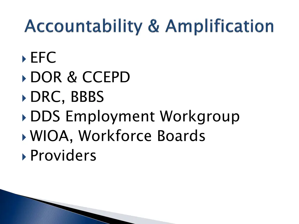 efc dor ccepd drc bbbs dds employment workgroup