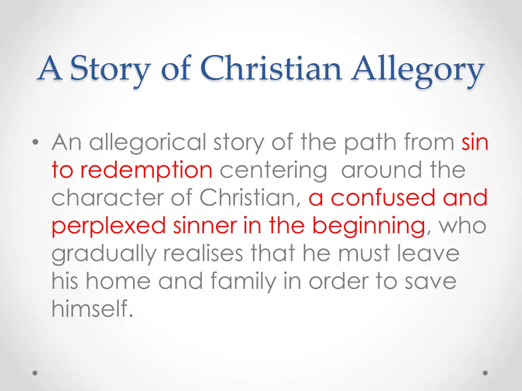 a story of christian allegory