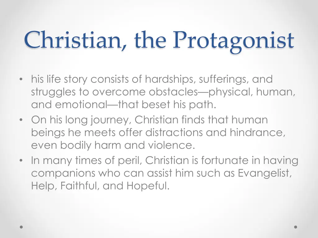christian the protagonist