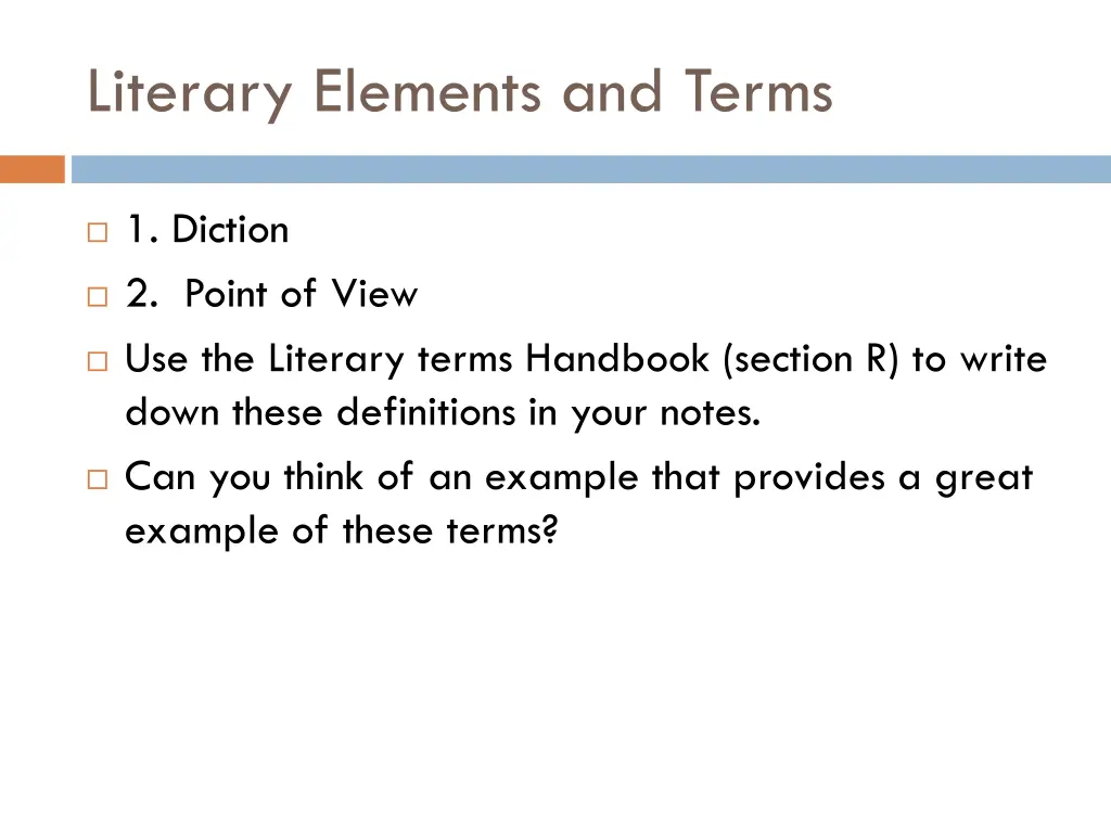 literary elements and terms