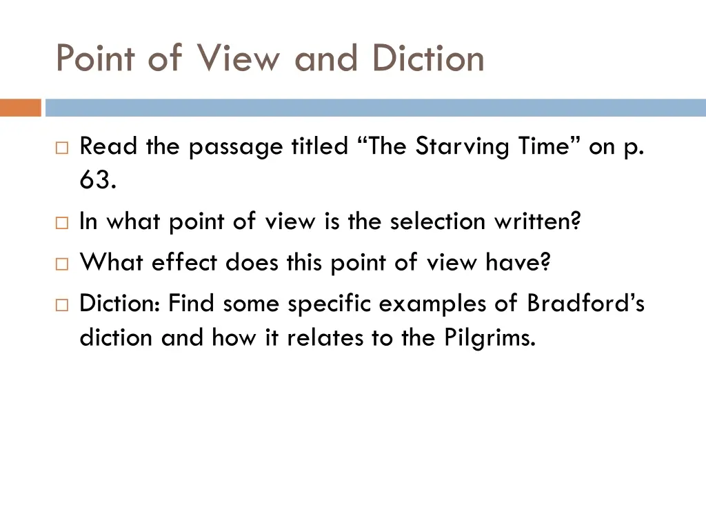 point of view and diction