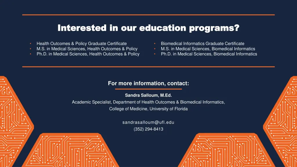 interested in our education programs interested