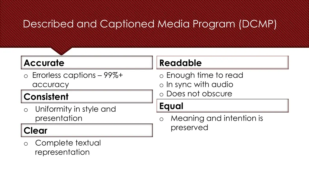 described and captioned media program dcmp