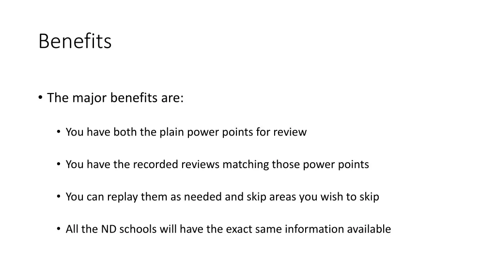 benefits