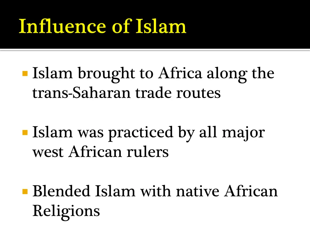 islam brought to africa along the trans saharan