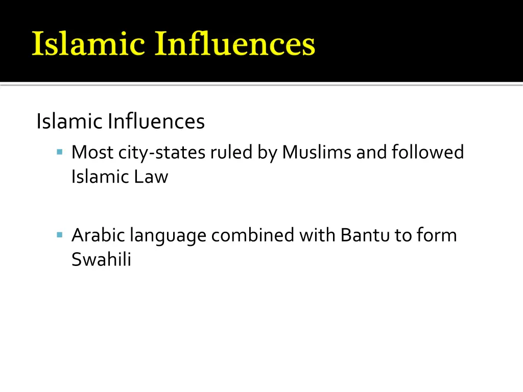 islamic influences most city states ruled