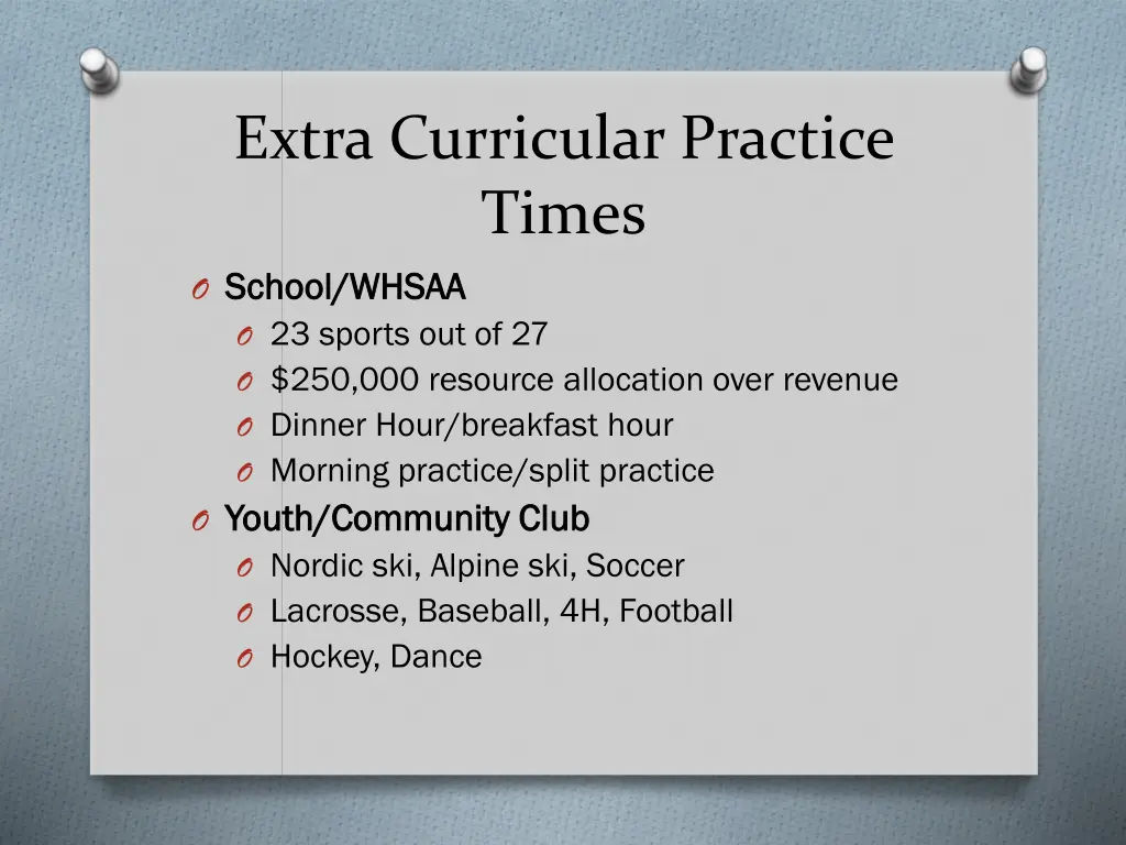 extra curricular practice times o school whsaa