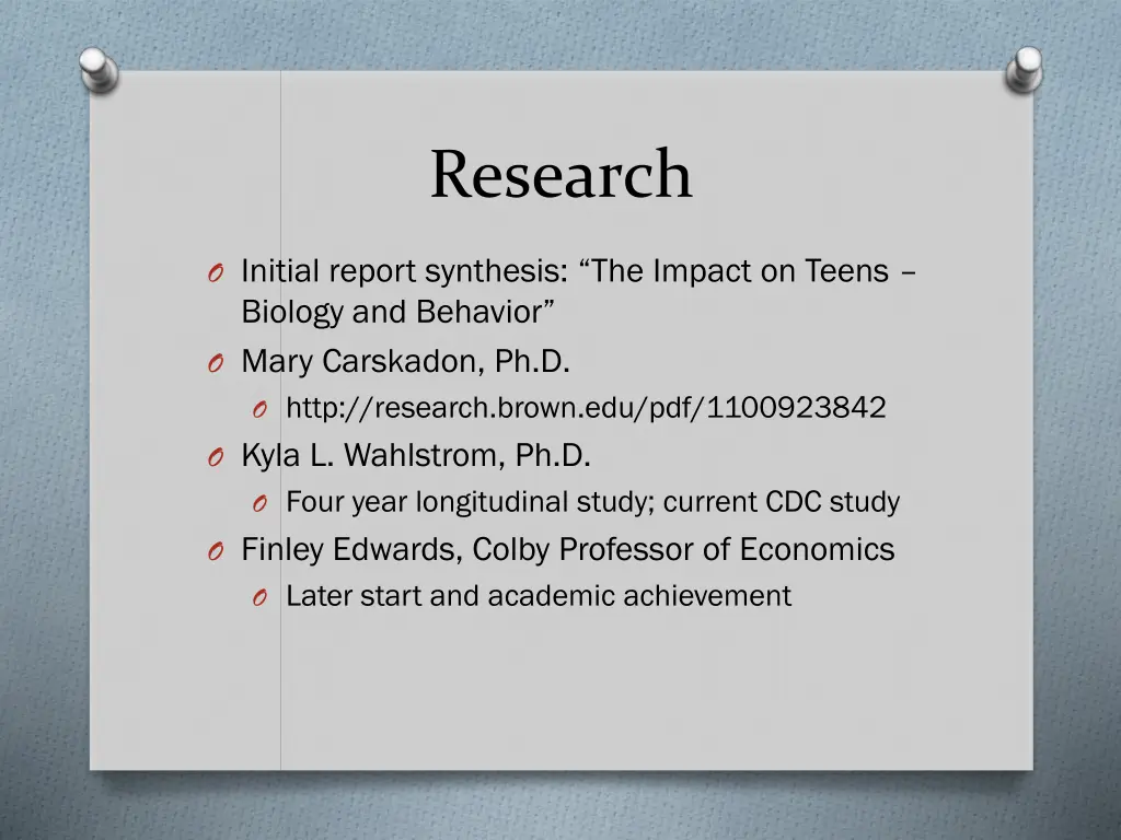 research
