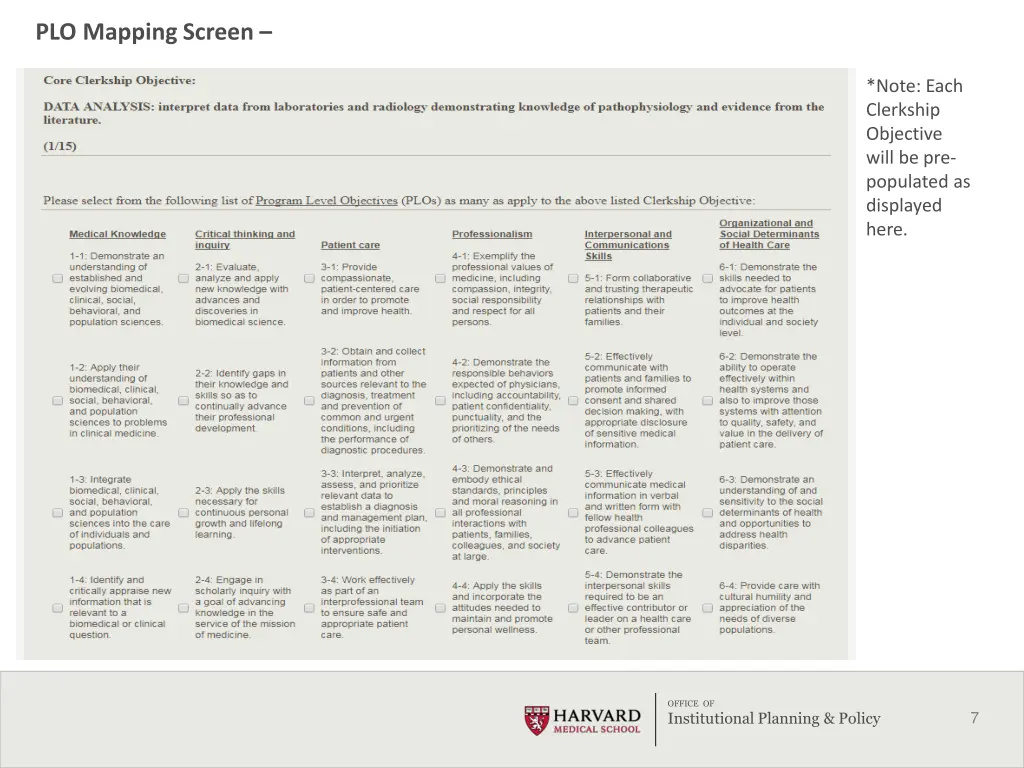 plo mapping screen