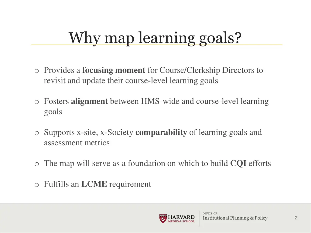 why map learning goals