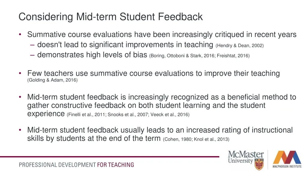 considering mid term student feedback
