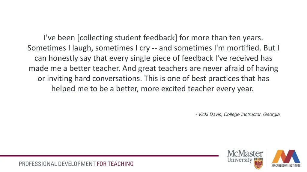 i ve been collecting student feedback for more
