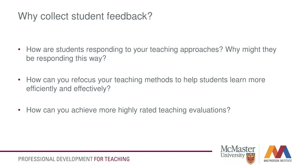 why collect student feedback