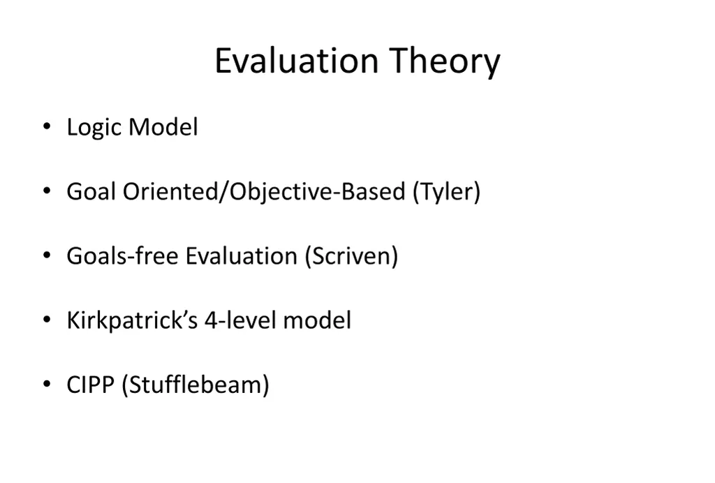evaluation theory