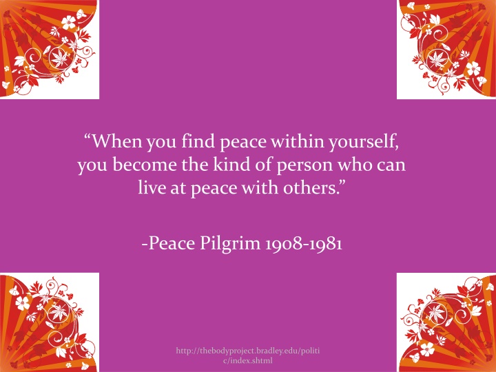 when you find peace within yourself you become
