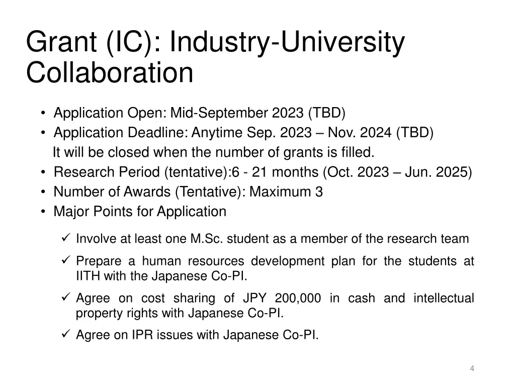 grant ic industry university collaboration
