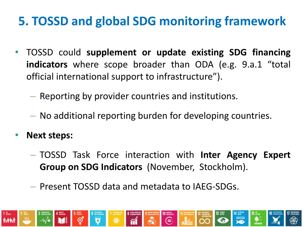 5 tossd and global sdg monitoring framework
