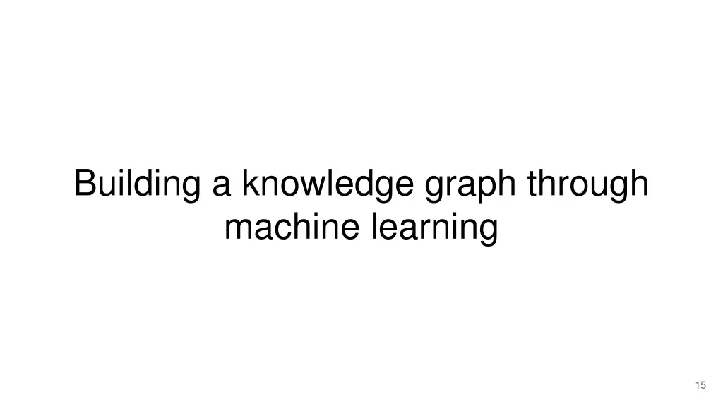 building a knowledge graph through machine
