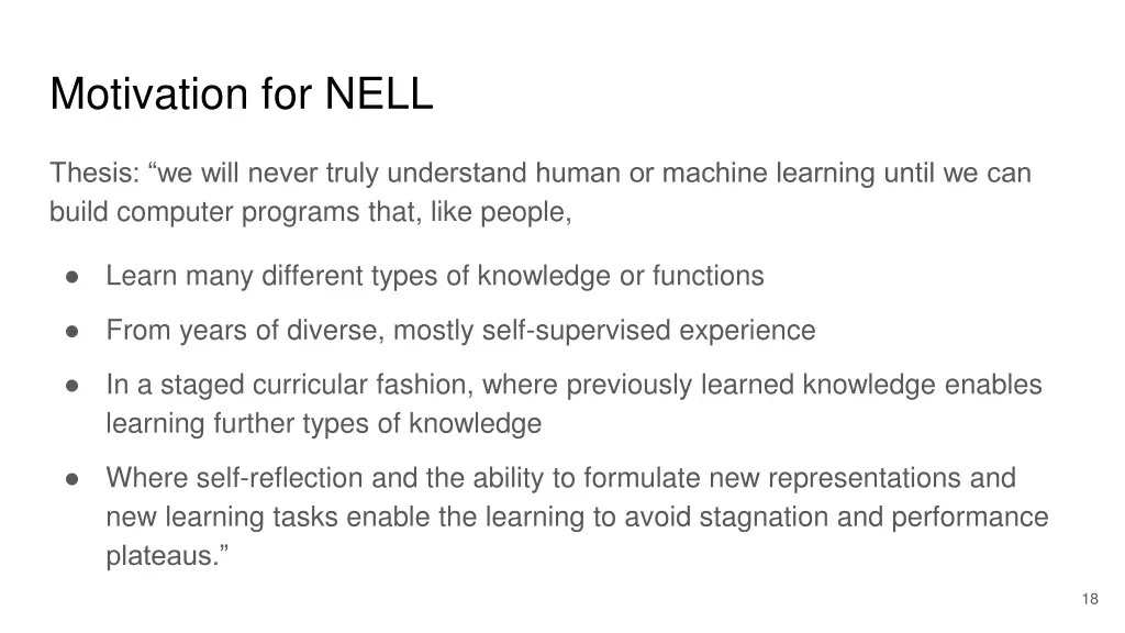 motivation for nell