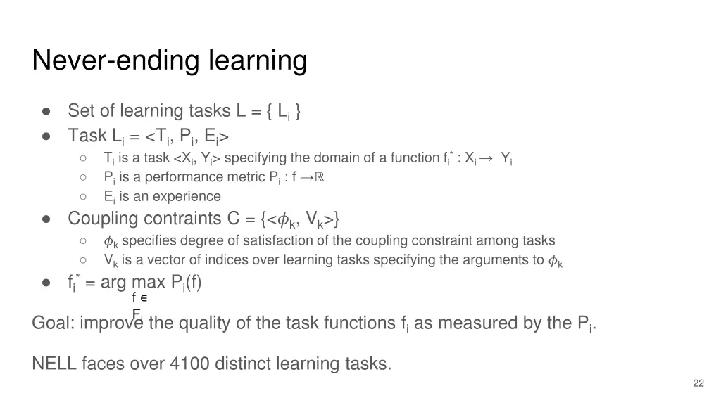 never ending learning