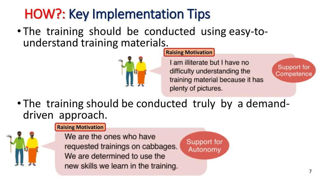 how how key the training should be conducted
