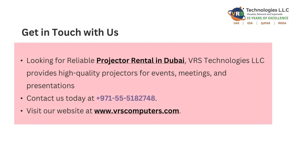 get in touch with us