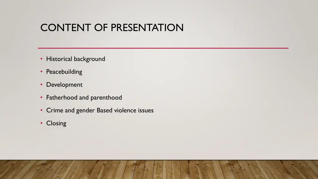 content of presentation