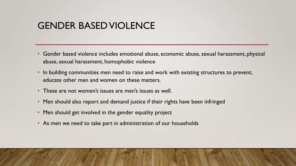 gender based violence