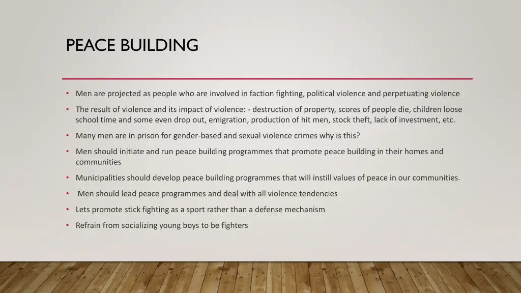 peace building