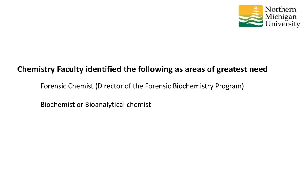 chemistry faculty identified the following