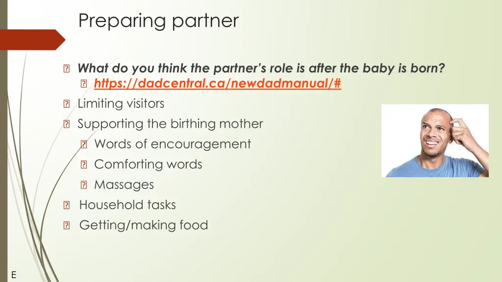 preparing partner