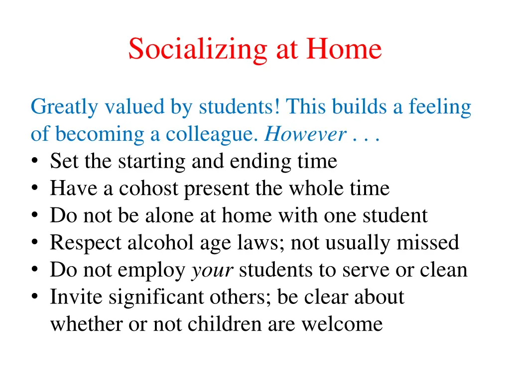 socializing at home