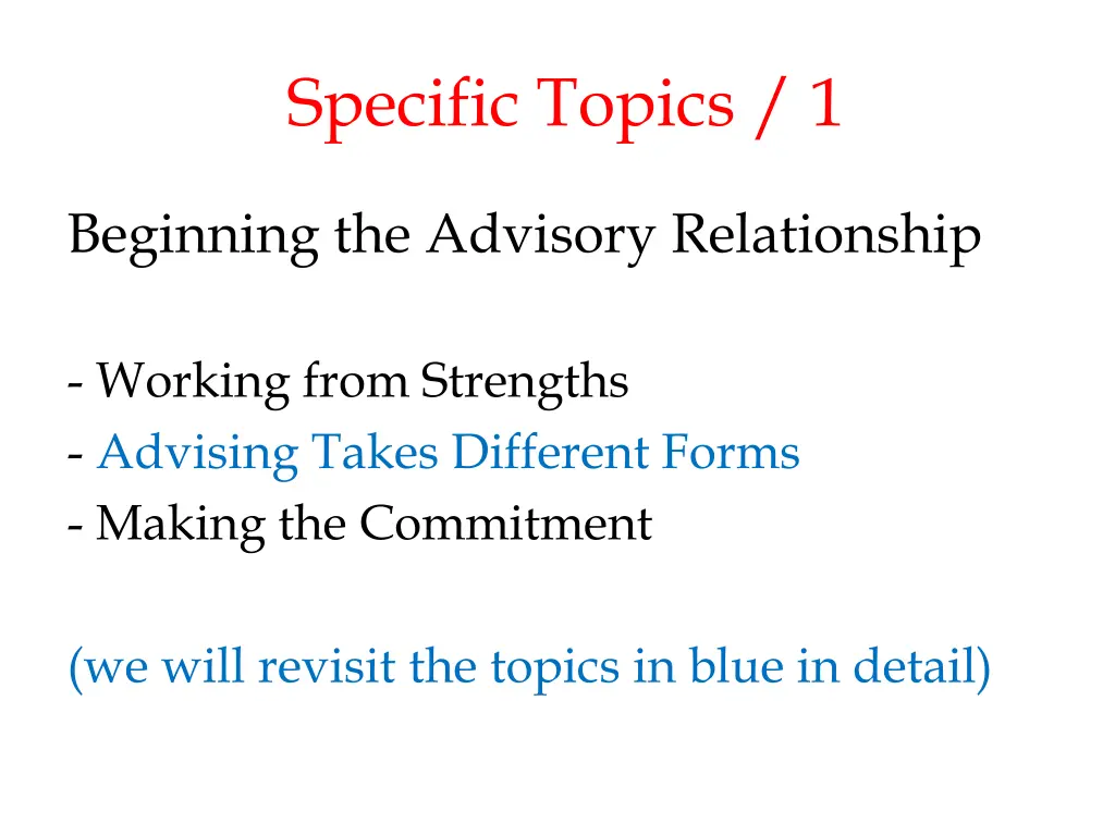 specific topics 1
