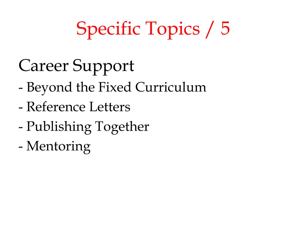 specific topics 5