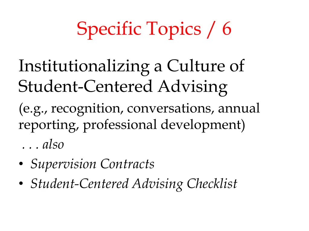 specific topics 6