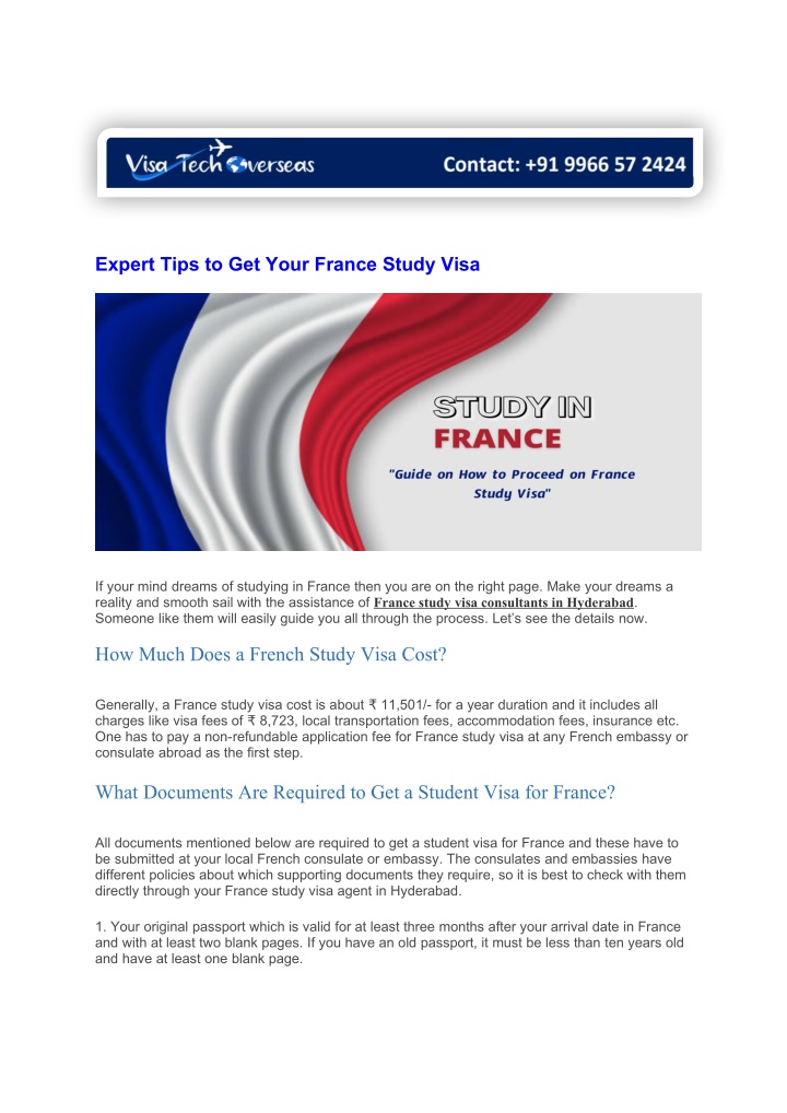 expert tips to get your france study visa