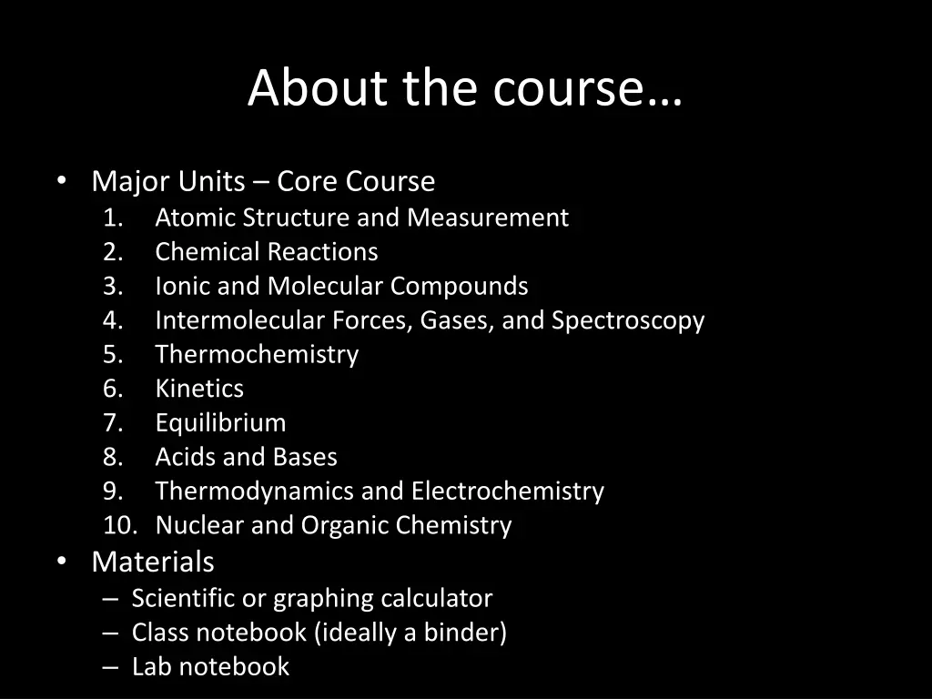 about the course 1